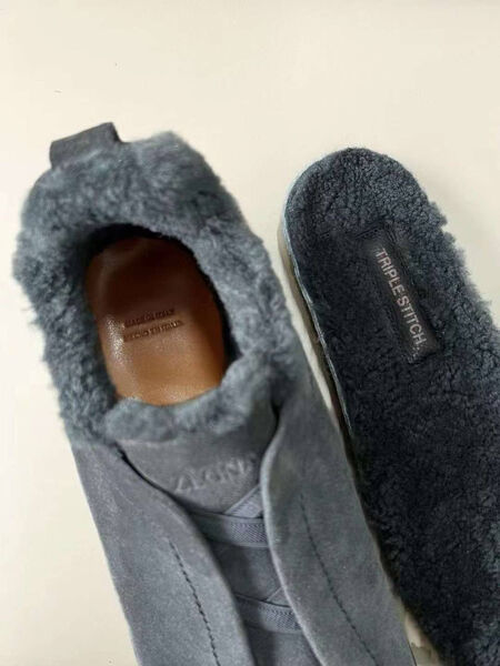 Мужские кеды Zegna мужской замша графитовый 170271-4