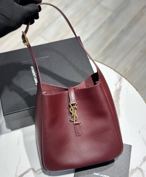 Сумка Saint Laurent женский кожа страуса бордовый 143499