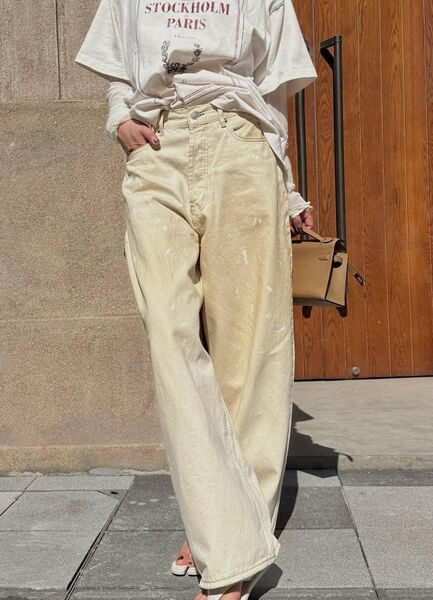 Джинсы Acne Studios женский бежевый 195109