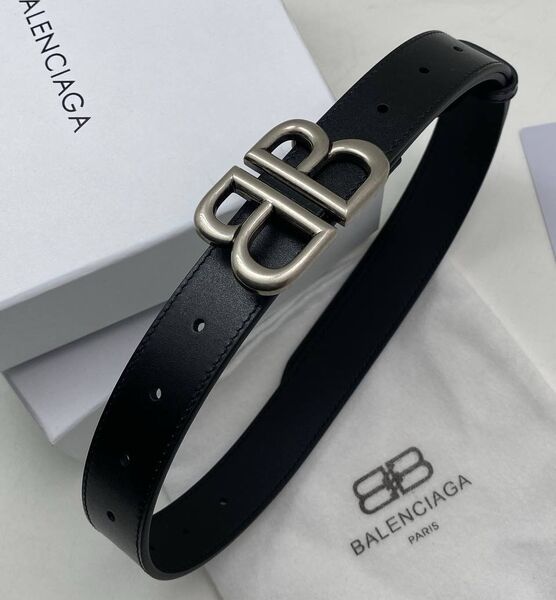 Женский ремень Balenciaga женский кожа epi черный,серебристый 139052