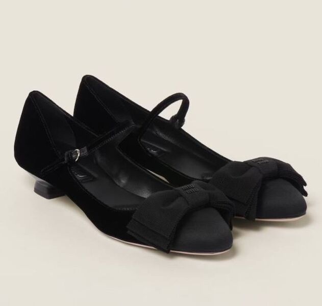 Туфли Miu Miu женский бархат черный 137705