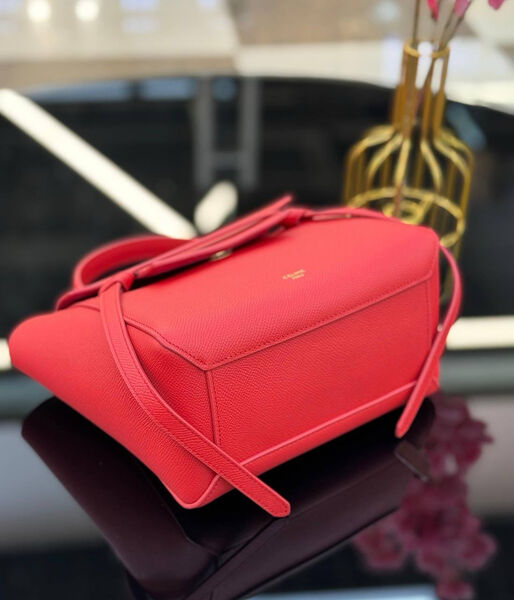 Сумка Celine Belt Nano женский кожа бордовый 142389-5