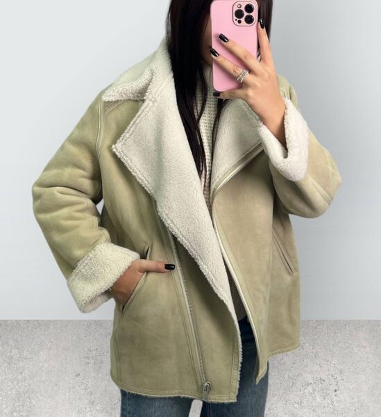 Дубленка Acne Studios женский болотный 166451