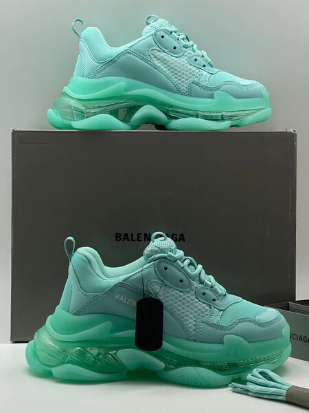 Кроссовки Balenciaga женский кожа swift темно-зеленый 100727-3