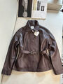 Куртка Hermès женский кожа бордовый 183157-5