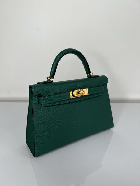 Сумка Hermèskelly Mini 20 женский кожа болотный 75823-2