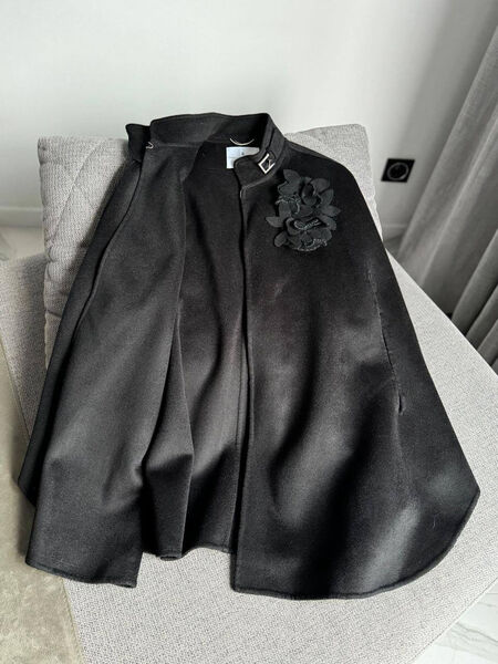 Пальто Ermanno Scervino женский кожа черный 167867-3