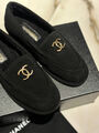 Лоферы Chanel женский замша черный 166950-2