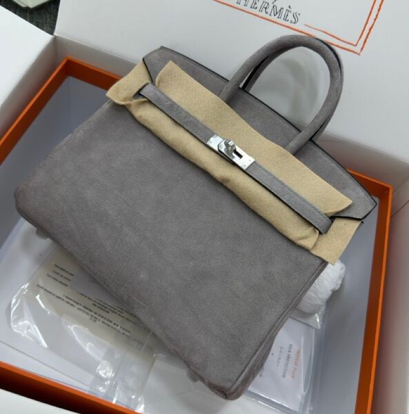 Сумка Hermès Birkin 25 женский замша графитовый 155729