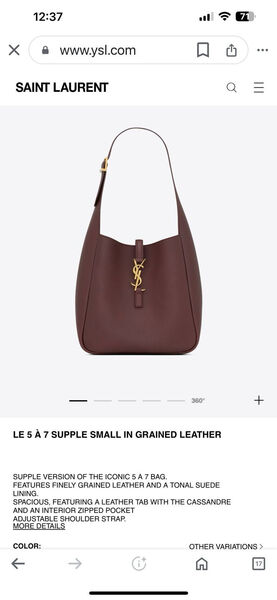 Сумка Saint Laurent женский кожа бордовый 143499-2