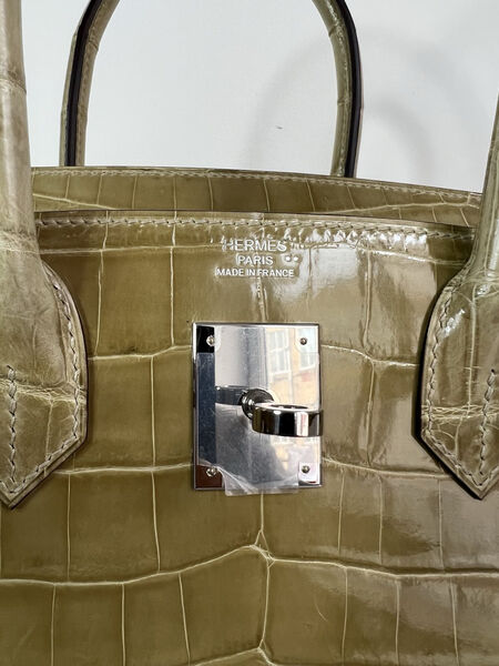 Сумка Hermès Birkin 30 женский кожа болотный 140343-6