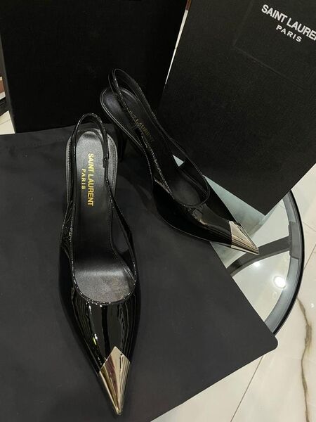 Туфли Saint Laurent женский кожа черный 81038-3
