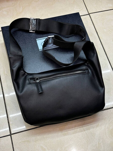Мужская сумка мессенджер Prada мужской кожа черный 167086-3