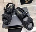 Сандалии Chanel женский текстиль черный 110179-1