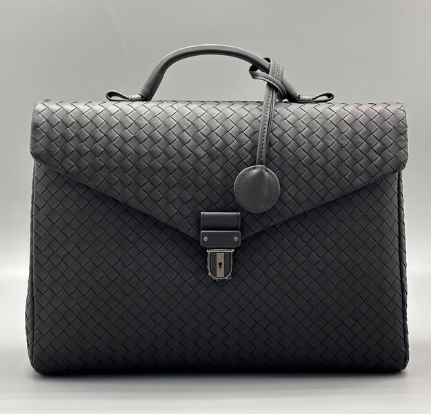 Мужской портфель Bottega Veneta мужской кожа черный 197812