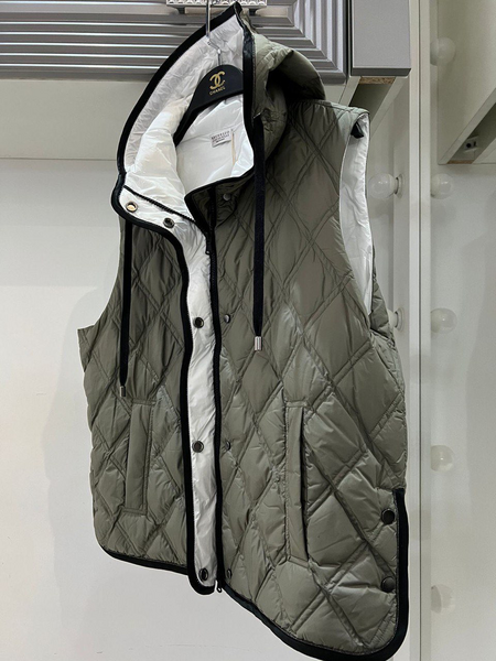 Жилет Brunello Cucinelli женский болотный 95449-2