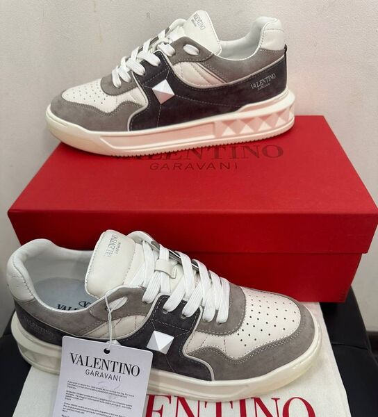Мужские кроссовки Valentino мужской кожа белый 140389