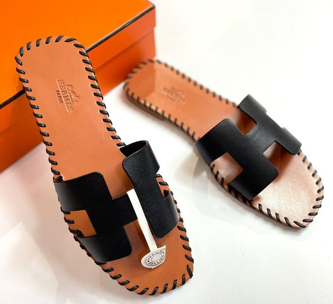 Шлепки Hermès женский кожа 89557