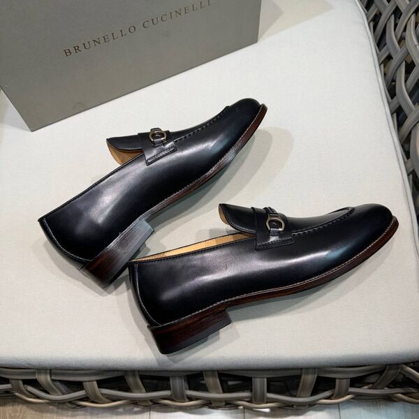 Мужские лоферы Brunello Cucinelli кожа черный h1228667-1-3