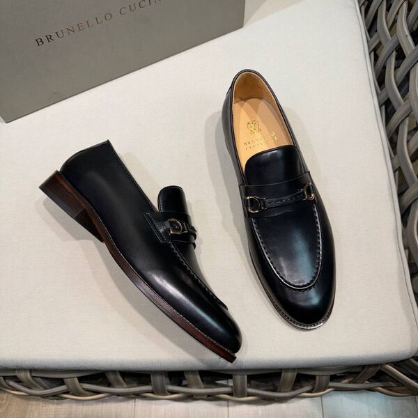 Мужские лоферы Brunello Cucinelli кожа черный h1228667-1-4