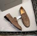 Мужские лоферы Brunello Cucinelli мужской замша бежевый h2916111-1-4