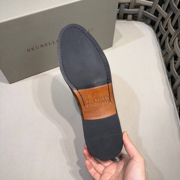 Мужские лоферы Brunello Cucinelli мужской замша бежевый h2916111-1-6