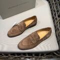 Мужские лоферы Brunello Cucinelli мужской замша бежевый h2916111-1