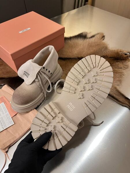 Ботинки Miu Miu замша бежевый f0770903-1-6