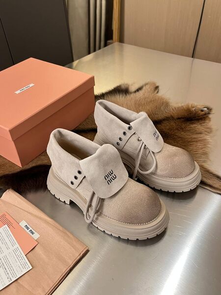 Ботинки Miu Miu замша бежевый f0770903-1-5