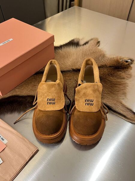 Ботинки Miu Miu замша горчичный n0791836-1-5