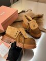 Ботинки Miu Miu замша горчичный n0791836-1-3