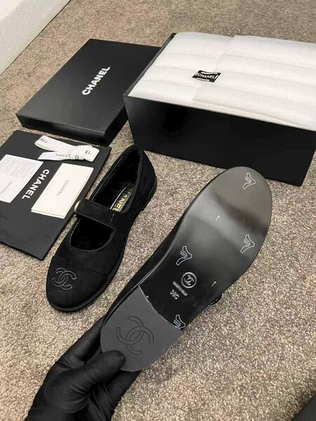 Балетки Chanel замша черный f8909556-1-7