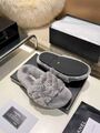 Меховые тапочки Chanel женский натуральный мех графитовый e9937542-1-5