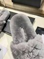 Меховые тапочки Chanel женский натуральный мех графитовый e9937542-1-6