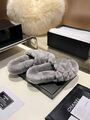 Меховые тапочки Chanel женский натуральный мех графитовый e9937542-1-2