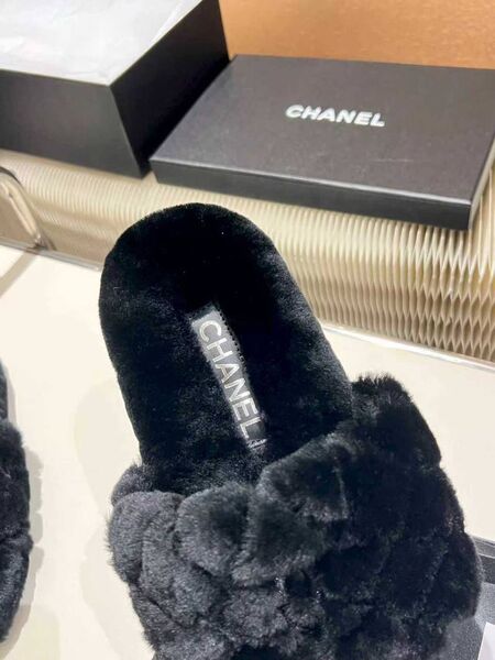 Меховые тапочки Chanel натуральный мех e8238188-1-7