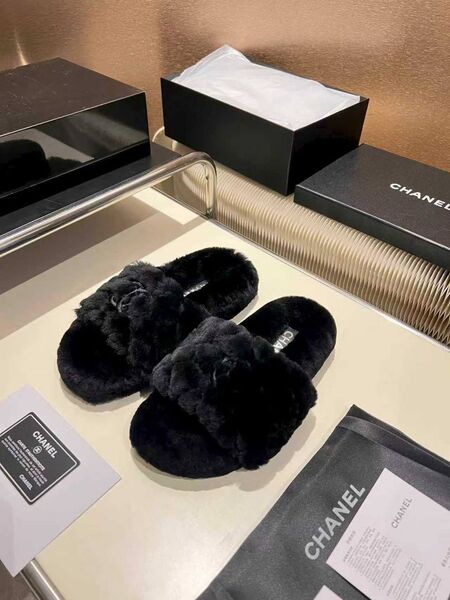 Меховые тапочки Chanel натуральный мех e8238188-1-4