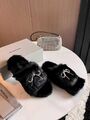 Меховые тапочки Balenciaga женский черный c3272025-1-2