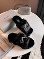 Меховые тапочки Balenciaga женский черный,серебристый c3272025-1
