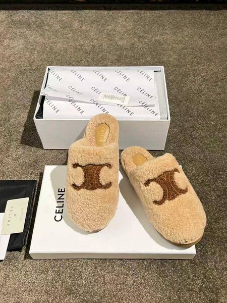 Меховые тапочки Celine t5925111-6