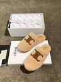 Меховые тапочки Celine женский натуральный мех бежевый t5925111-1-3