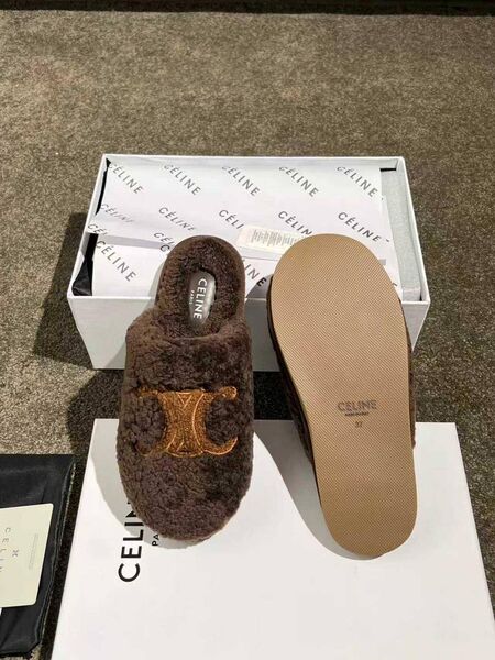 Меховые тапочки Celine женский натуральный мех s6272361-1-2