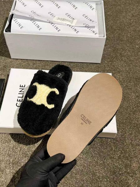 Меховые тапочки Celine женский натуральный мех w2502303-1-6
