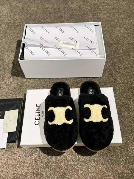 Меховые тапочки Celine женский натуральный мех w2502303-1-7