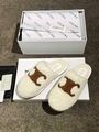 Меховые тапочки Celine женский натуральный мех белый h5852293-1