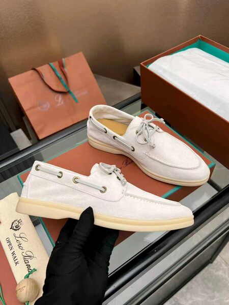 Лоферы Loro Piana женский замша белый y0637714-1