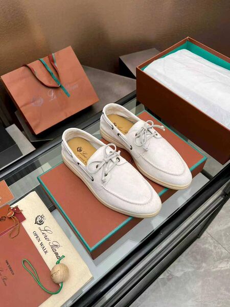 Лоферы Loro Piana женский замша белый y0637714-1-4