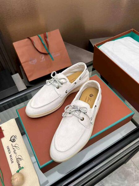 Лоферы Loro Piana женский замша белый y0637714-1-6