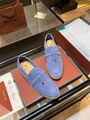 Лоферы Loro Piana женский замша бирюзовый n8621710-1-5