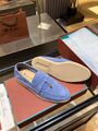 Лоферы Loro Piana женский замша бирюзовый n8621710-1-2